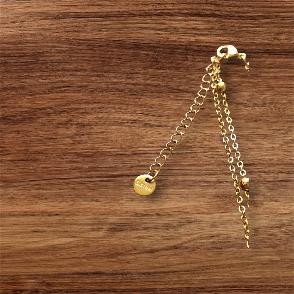 Elegant Gold Pendant Necklace Stamped S Steel 18" - Picture 5 of 5